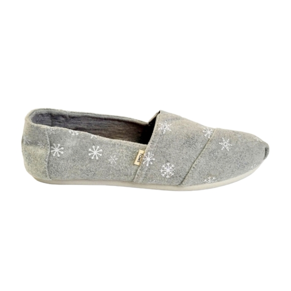 Toms Classic Drizzle Grey Embroidered Snowflakes Size 9.5 - Picture 7 of 10